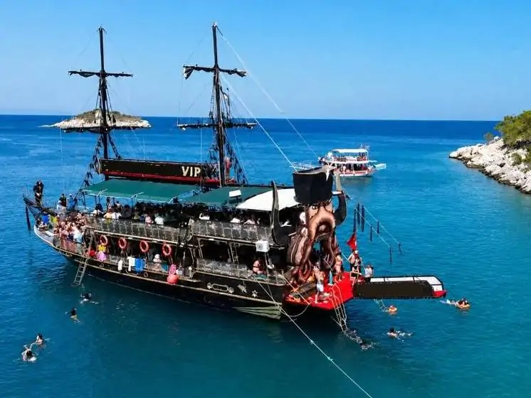 Taşucu Daily Boat Tour | Mediterranean Swimming and Entertainment Cruise
